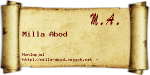 Milla Abod névjegykártya